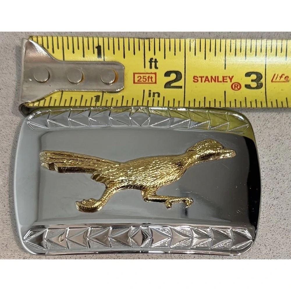 Southwestern Silver And Gold Tone / Two-Tone Roadrunner Vintage Belt Buckle